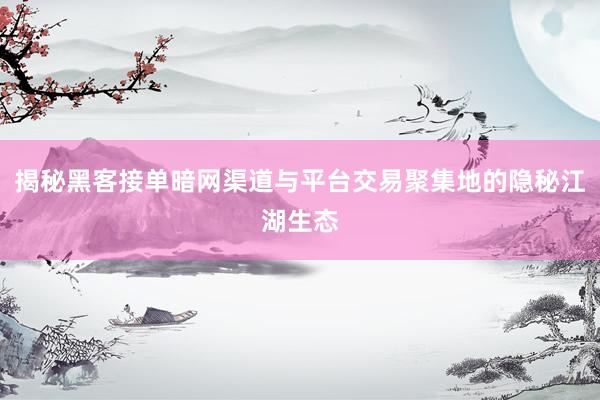 揭秘黑客接单暗网渠道与平台交易聚集地的隐秘江湖生态