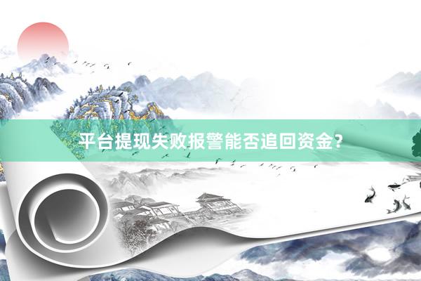 平台提现失败报警能否追回资金？